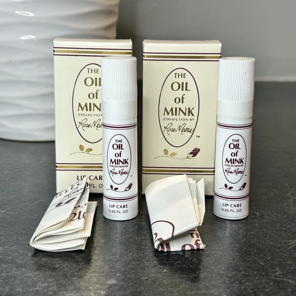 2- Vintage Rose Marie‎ Oil Of Mink Lip Care Full Size VHTF